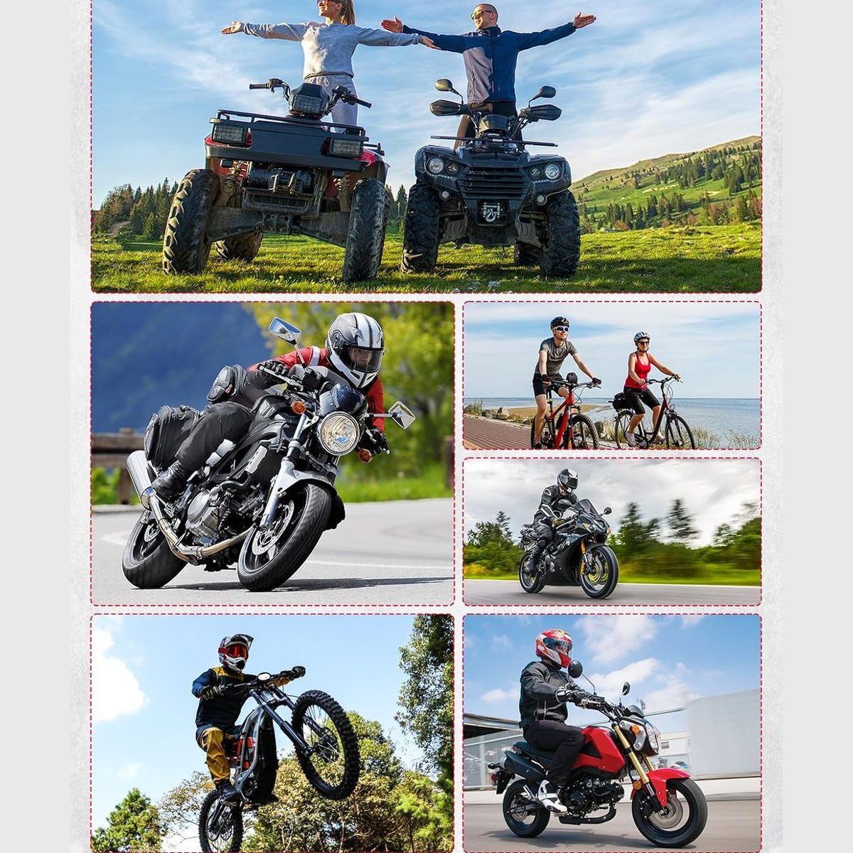 KEMIMOTO Adventure Motorcycle Mirrors For 7/8th Bars